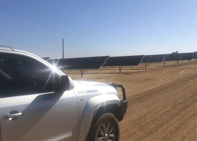 Trade Connex ute on site on a solar farm project