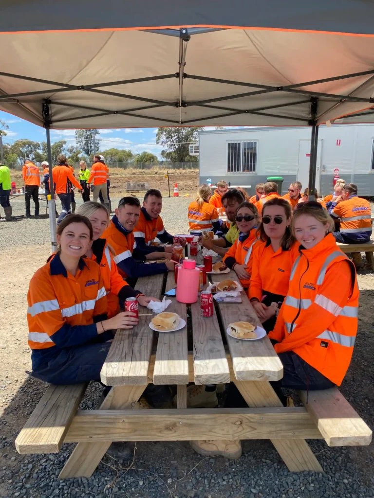 TradeConnex workers on the West Wyalong Solar Farm project in regional NSW